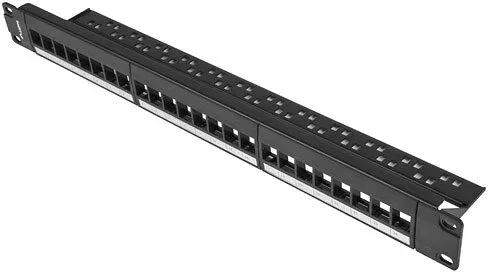 Patch panel lanberg 24 puertos 1u rack 19 para modulos keystone negro