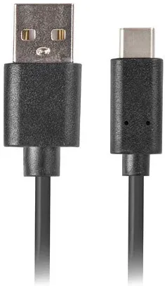 Cable USB lanberg 2.0 macho -  USB tipo c macho quick charge 3.0 1m negro