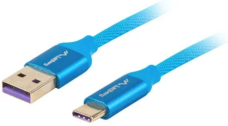 Cable USB Lanberg 2.0 Macho/USB C Macho 5A 1M Azul