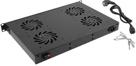 Panel ventilacion lanberg LCD 4 ventiladores termostato 230v 1u rack 19 negro