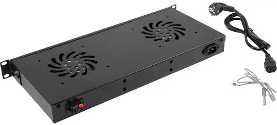 Panel ventilacion lanberg LCD 2 ventiladores termostato 230v 1u rack 19 negro