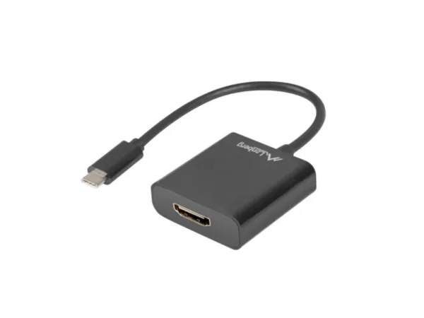 Adaptador USB lanberg USB tipo c macho 3.1 a HDMI hembra 15cm DisplayPort alt mode negro