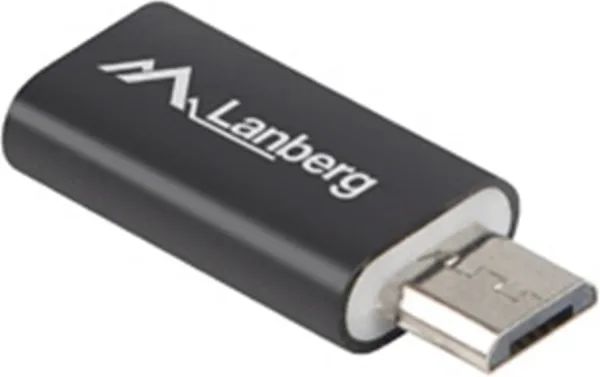 Adaptador lanberg USB 2.0 USB tipo c f - micro - b macho negro