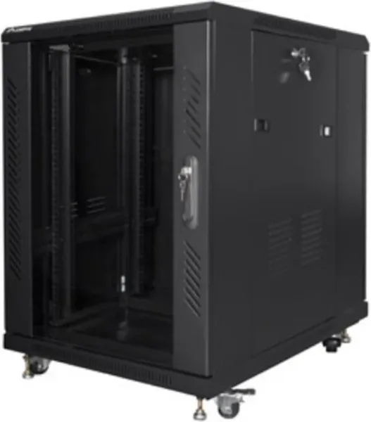Armario lanberg rack 19 pulgadas 15u 600x800 flat pack black negro