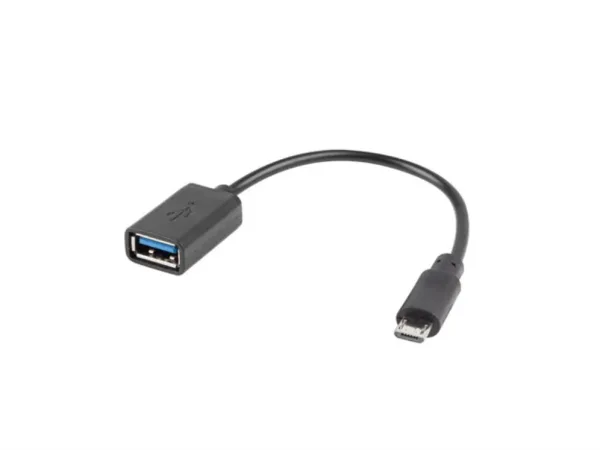Adaptador lanberg otg USB micro(m) 2.0 a USB - a(h) 15 cm negro