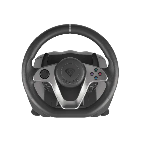 GENESIS Seaborg 400 Negro, Plata USB Volante + Pedales Nintendo Switch, PC, PlayStation 4, Playstation 3, Xbox 360, Xbox One, Xbox One S, Xbox One X