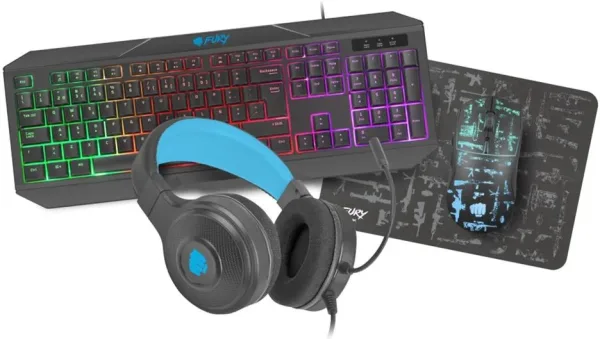 Teclado gaming 4 en 1 fury thunderstreak USB