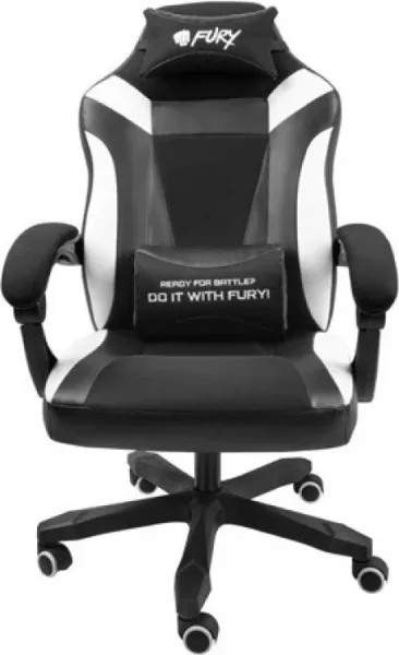 Silla gaming fury avenger m+ negra - blanca