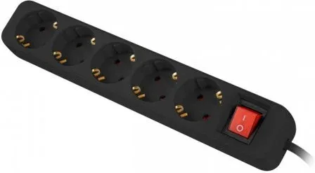 Regleta Lanberg 5 Tomas Schuko con Protecion Negra 3M