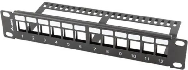 Patch panel lanberg 12 puertos 1u organizador modulos keystone negro