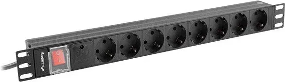 Regleta 8 tomas para Rack 19" 1U con Interruptor 2m