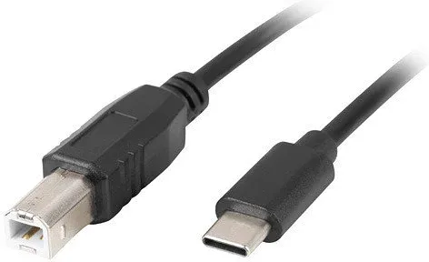 Cable USB lanberg USB c a USB b 2.0 ferrita 3m negro