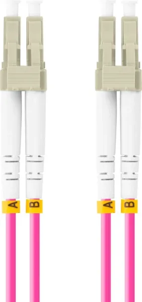 Latiguillo fibra optica lc - upc lanberg 1m multi duplex om4 50 - 125 lszh violeta
