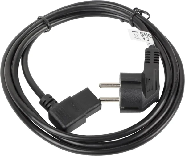 Cable de Alimentacion Lanberg Schuko Cee 7/7 a Iec320 C13 Acodado 3M