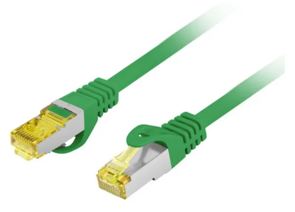 Cable de Red Lanberg Latiguillo Cat.6A S/Ftp Lszh Cu 2M Verde Fluke Passed