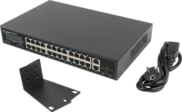 Switch Lanberg 24 Ptos 1GB PoE+/2X Sfp 2X Gbit Ethernet 250W Rack 19"