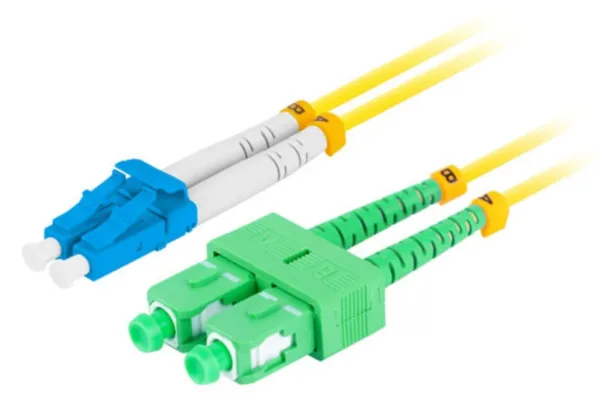 Cable de Fibraoptica Lanberg Duplex Lc/Upc-Sc/Apc 2M Lszh G657A1 Amarillo