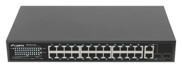 Switch Lanberg 24 Ptos 100MB PoE+/2X Combo Gigabit Ethernet 250W Rack 19"
