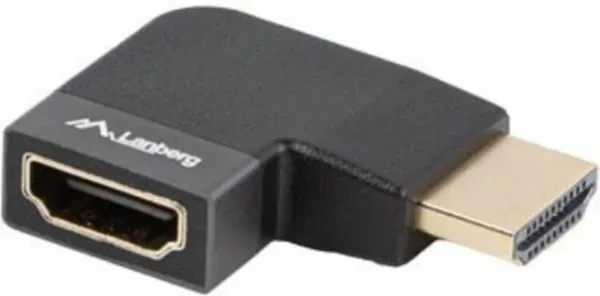 ADAPTADOR 8K LANBERG HDMI(M) A HDMI(H) ANGULO DERECHA ALUMINIO PLATA