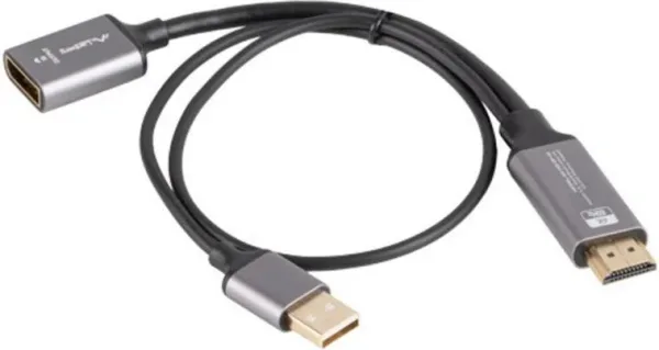 ADAPTADOR LANBERG 4K HDMI MACHO/DISPLAYPORT HEMBRA 20CM