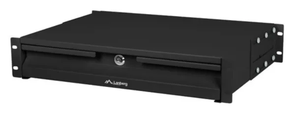 Cajon para Rack 19" 2U 483X360Mm Hasta 90Kg Negro Cierre Frontal
