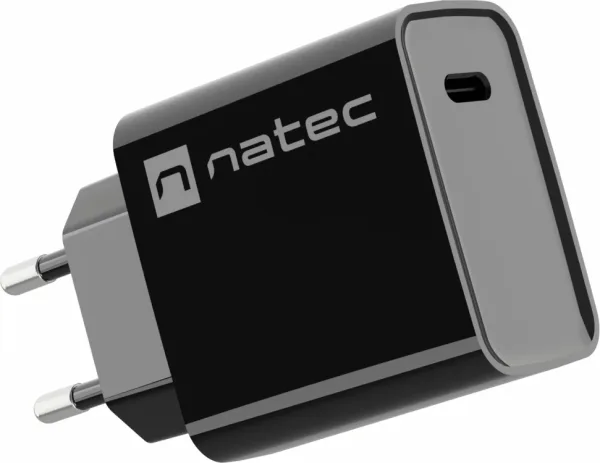 Cargador Natec Ribera 20W 1Xusb-C Pd3.0 Qc3.0 Negro