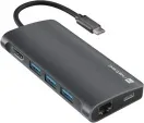 Hub USB-C  8 In 1 Natec Fowler 2 3X USB 3.0 Hub HDMI 4K USB-C