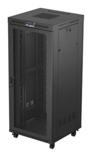 Armario Rack 19" Lanberg 37U 800X800 Flat Pack Puerta Perforada con LCD Negro