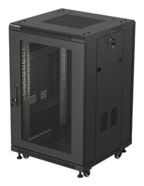 Armario Rack Lanberg de Suelo 19" 18U 600X600 Puerta Perforada Flat Pack Negro