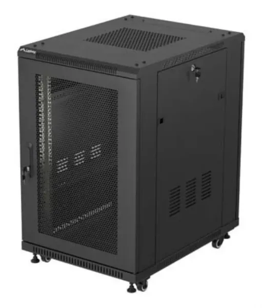 Armario Rack Lanberg de Suelo 19" 18U 600X800 Puerta Perforada Flat Pack Negro