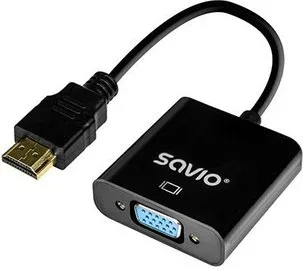 Adaptador HDMI a VGA Negro Savio Ak-75 M/H