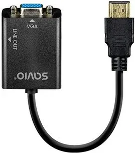 Adaptador HDMI (M)-VGA(H)+Mini Jack 3.5 Mm Savio