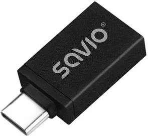 Adaptador Savio Ak-80 USB-A 3.1 USB-C 3.1 Black