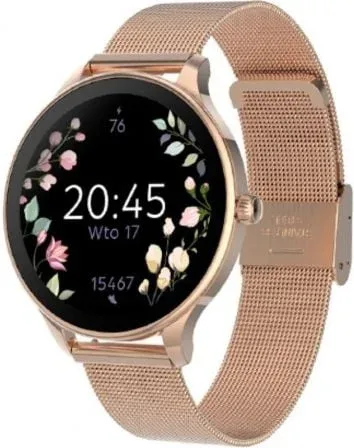 Smartwatch Forever Velora SB-306/ Notificaciones/ Frecuencia Cardíaca/ Oro Rosa