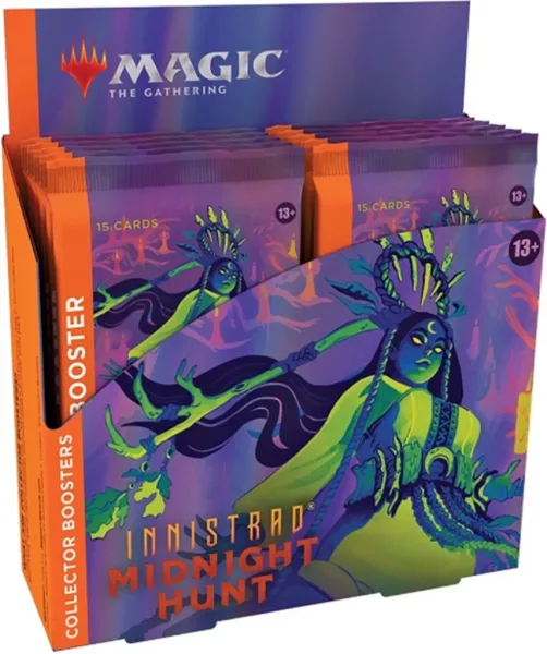 Juego de cartas collector booster wizards of the coast magic the gathering midnight hunt 12 sobres ingles