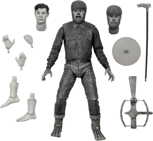 Figura neca universal monster scale action ultimate wolf (b&w)