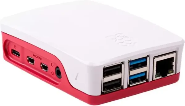 Carcasa raspberry pi 4 roja y blanca