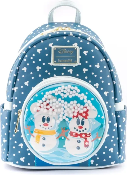 Mochila loungefly disney minnie y mickey muñecos de nieve