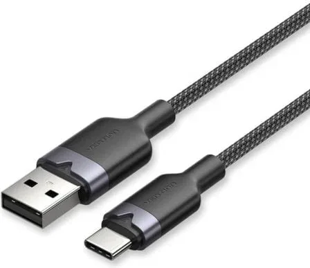 Cable USB 2.0 Tipo-C Vention CTNBH/ USB Tipo-C Macho - USB Macho/ Hasta 60W/ 480Mbps/ 2m/ Negro
