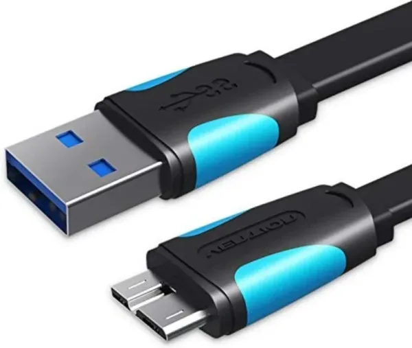 Cable USB 3.0 Vention VAS-A12-B100/ MicroUSB Macho - USB Macho/ Hasta 10W/ 5Gbps/ 1m/ Azul y Negro
