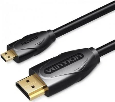 Cable HDMI Vention VAA-D03-B100/ HDMI Macho - Micro HDMI Macho/ 1m/ Negro