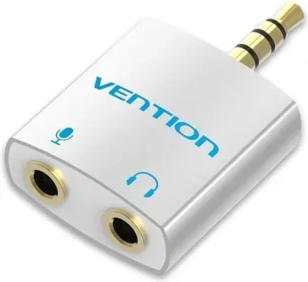 Adaptador Audio Vention BDBW0/ Jack 3.5 Macho - 2x Jack 3.5 Hembra/ Blanco