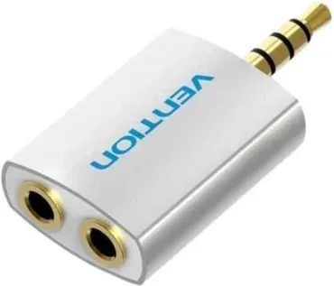 Adaptador Audio Vention BDAW0/ Jack 3.5 Macho - 2x Jack 3.5 Hembra/ Blanco