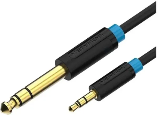 Cable Audio Estereo Jack 6.5/M Jack 6.5/M 1 M Negro Vention
