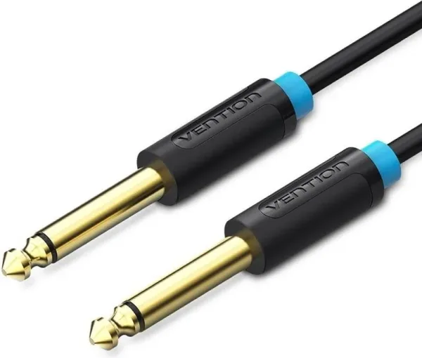 Cable Audio Estereo Mono Jack 6.5/M Jack 6.5/M 1 M Negro Vention