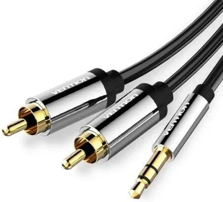Cable Estéreo Vention BCFBH/ Jack 3.5 Macho - 2x RCA Macho/ 2m/ Negro