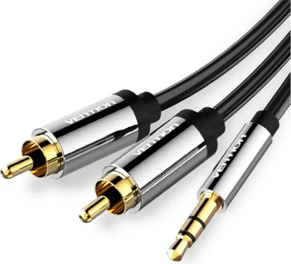 CABLE AUDIO ESTEREO JACK 3.5/M 2xRCA/M 3 M NEGRO VENTION