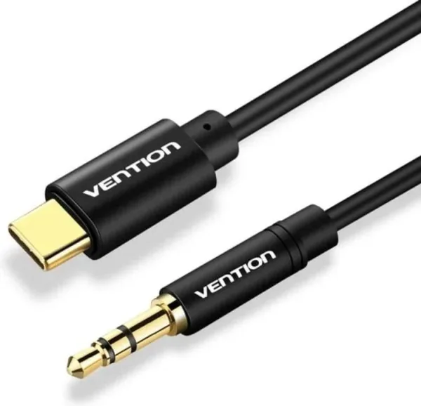 Conversor USB-C/M a Jack 3.5/M 1 M Negro Vention