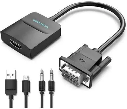 Cable Conversor Vention ACNBF/ VGA Macho - HDMI Hembra/ 1m/ Negro