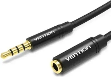 Cable Estéreo Vention BHBBI/ Jack 3.5 Macho - Jack 3.5 Hembra/ 3m/ Negro